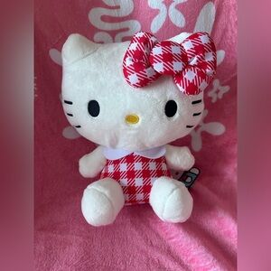 Hello Kitty Red and White Checkered Plushie NWT